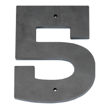 1/4 Inch Thick Laser Cut Steel Letters and Numbers - Trilby Black Font, Raw Steel, 6 Inch