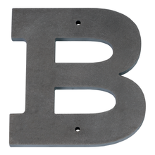 1/4 Inch Thick Laser Cut Steel Letters and Numbers - Trilby Black Font, Raw Steel, 6 Inch