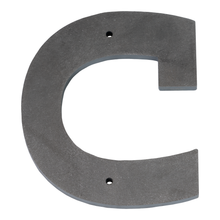 1/4 Inch Thick Laser Cut Steel Letters and Numbers - Trilby Black Font, Raw Steel, 6 Inch