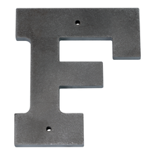 1/4 Inch Thick Laser Cut Steel Letters and Numbers - Trilby Black Font, Raw Steel, 6 Inch