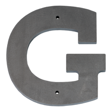 1/4 Inch Thick Laser Cut Steel Letters and Numbers - Trilby Black Font, Raw Steel, 6 Inch