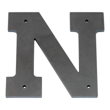 1/4 Inch Thick Laser Cut Steel Letters and Numbers - Trilby Black Font, Raw Steel, 6 Inch